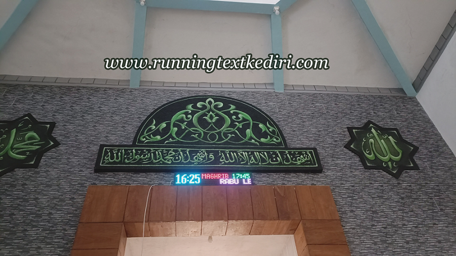<p>Jadwal Sholat RGB yang memiliki bermacam warna tampilan lebih dari tiga warna dan selang berganti, dengan begitu akan menarik banyak para jamaah yang kan berdatangan untuk melaksanakan sholat berjamaah di setiap harinya dengan semangat dan juga tepat waktu, alat ini akan sangat membantu anda untuk memberi tahu jam sholat selanjutnya.</p>